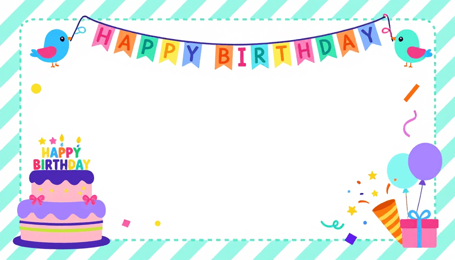 生日贺卡素材：清新马卡龙生日贺卡：扁平插画欢庆背景