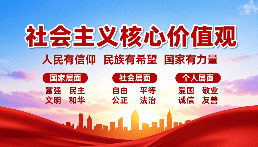 社会主义核心价值观素材：社会主义核心价值观主题艺术海报
