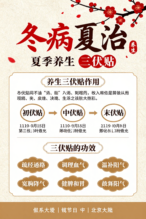冬病夏治素材：冬病夏治中医养生海报 传统水墨风设计