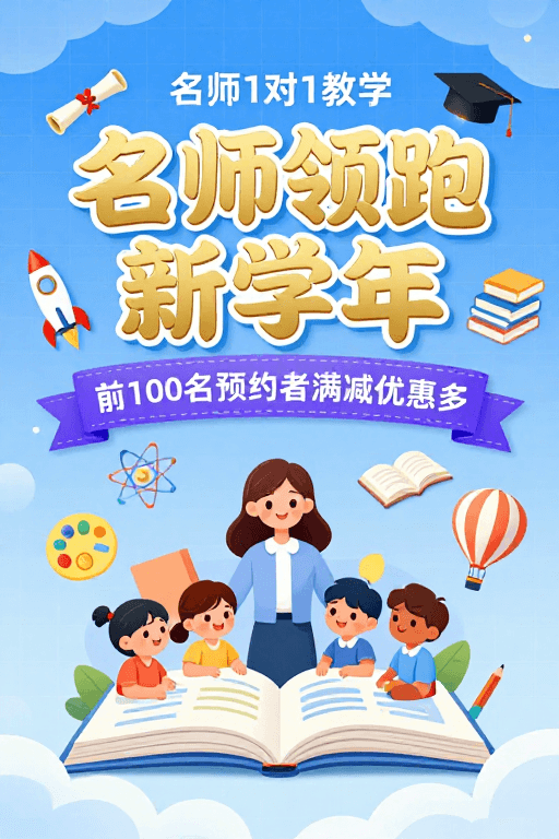 视觉营销素材：名师领跑新学年：缤纷课堂教育启航