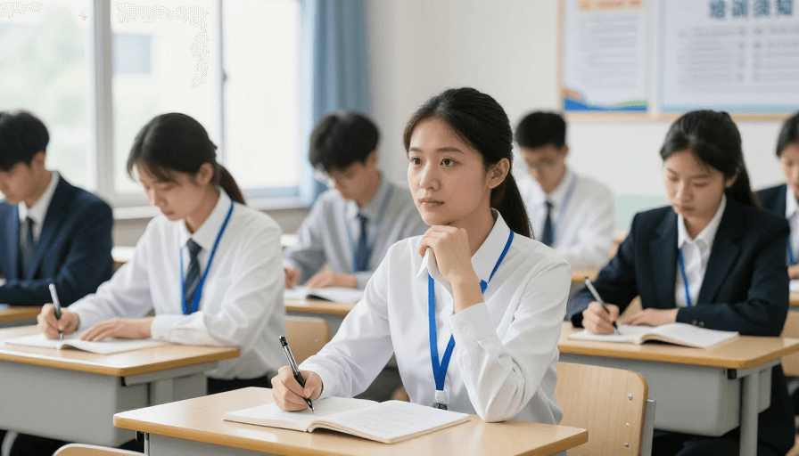 教育宣传素材：专注学习的企业培训现场实拍