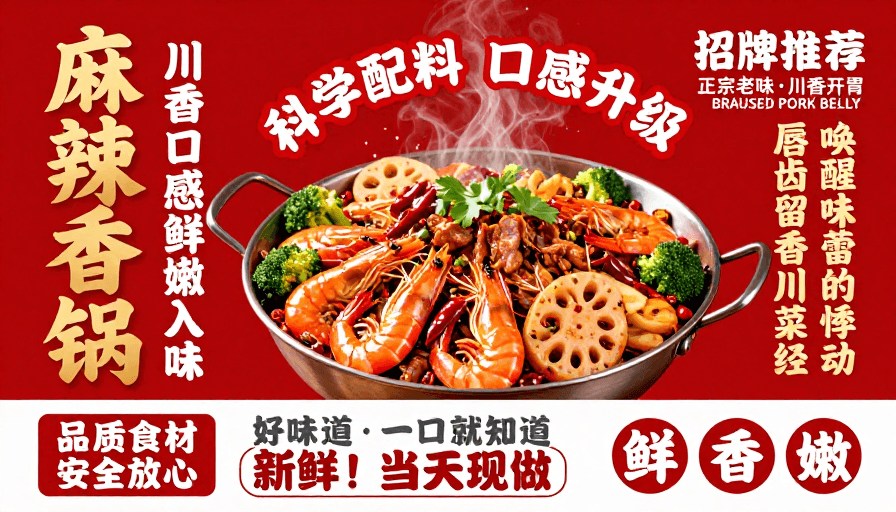 食欲冲击素材：烈火烹油·麻辣香锅：川味盛宴视觉震撼