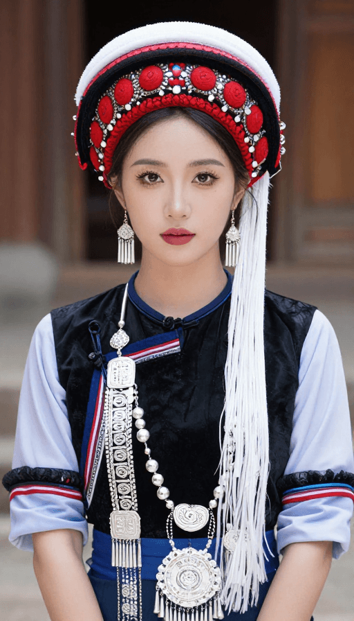 民族服饰素材：白族少女身着民族盛装，唯美写真展现独特风情