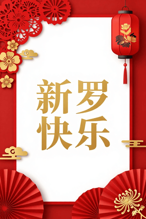 传统纹样素材：红金喜庆中国风节日海报，传统美学渲染热烈氛围