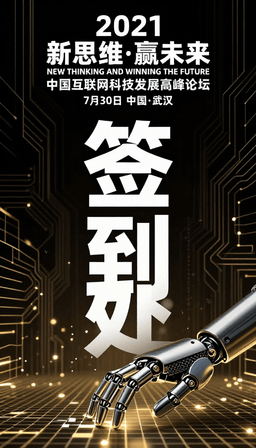 科技未来签到：新思维赢未来论坛海报