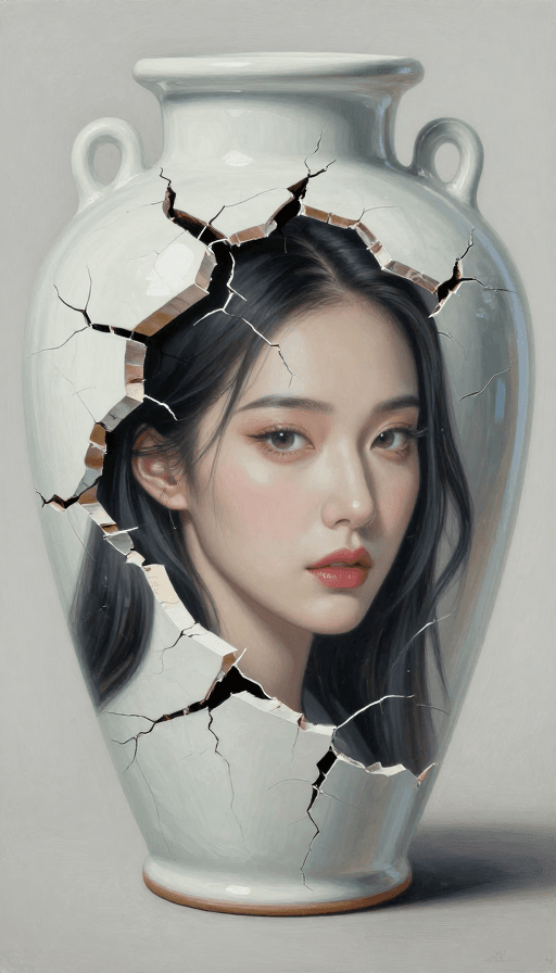 冷酷破碎艺术：女明星超现实头像设计
