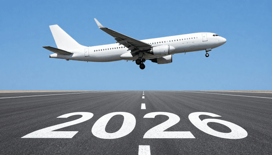 商务风格素材：2026未来愿景：蓝天白机商务启程