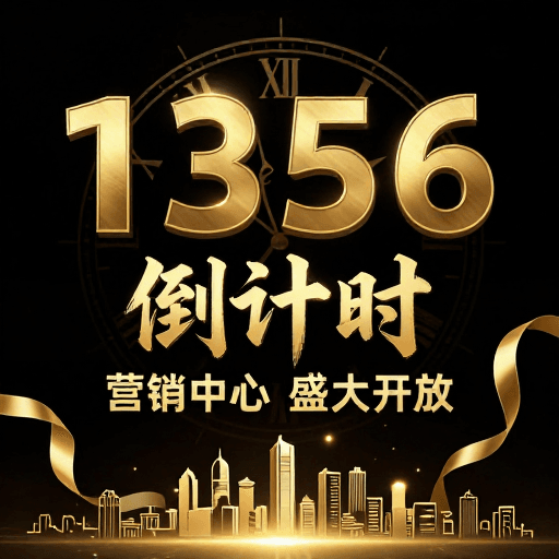 城市天际线素材：奢华金色倒计时：营销中心盛大开放庆典