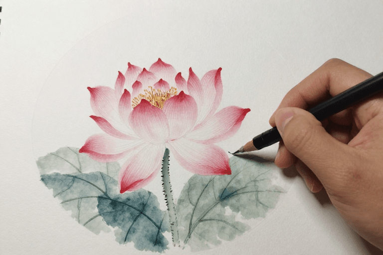 插画创作素材：落笔生花：笔墨间绽放的艺术