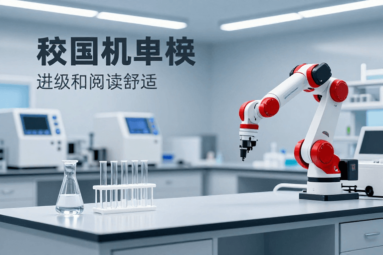 科学仪器素材：蓝白科技感实验室场景