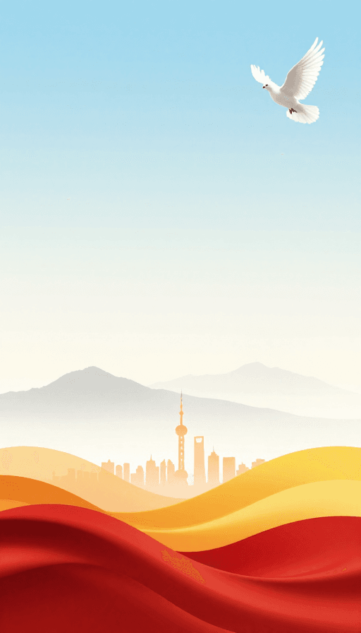 现代设计素材：和平愿景·希望之光：极简庄严背景设计