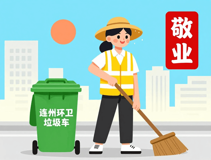 矢量图形素材：环卫守护者：清新卡通公益海报