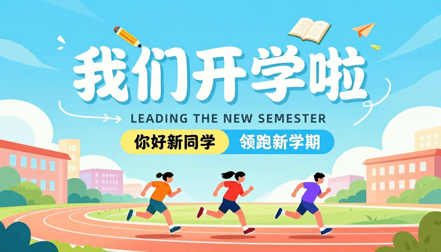 海报宣传素材：活力开学季：清新插画迎接新学期
