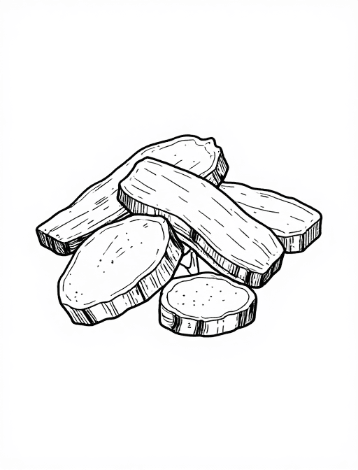 艺术创作素材：极简黑白风格白及中药材插画