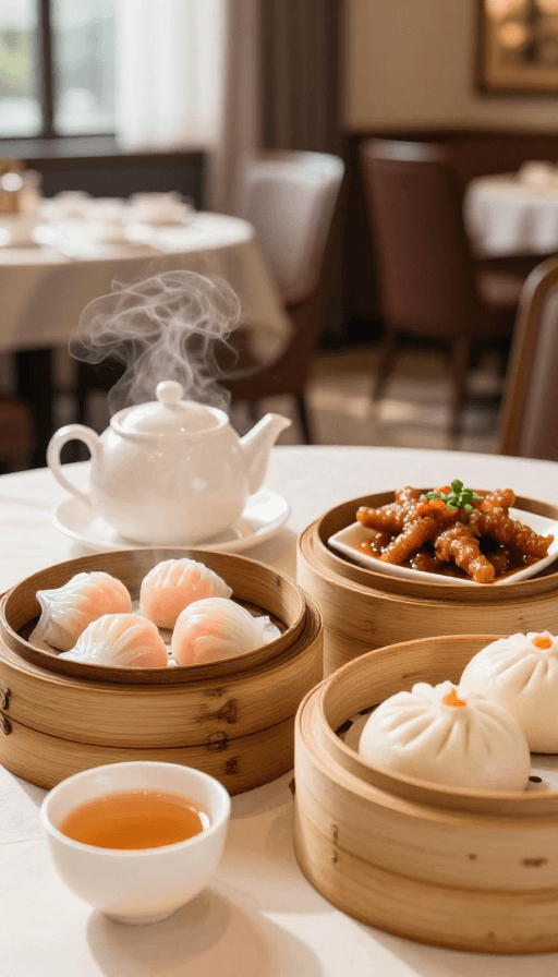 温馨日常素材：晨光微透，地道广式早茶精致美味