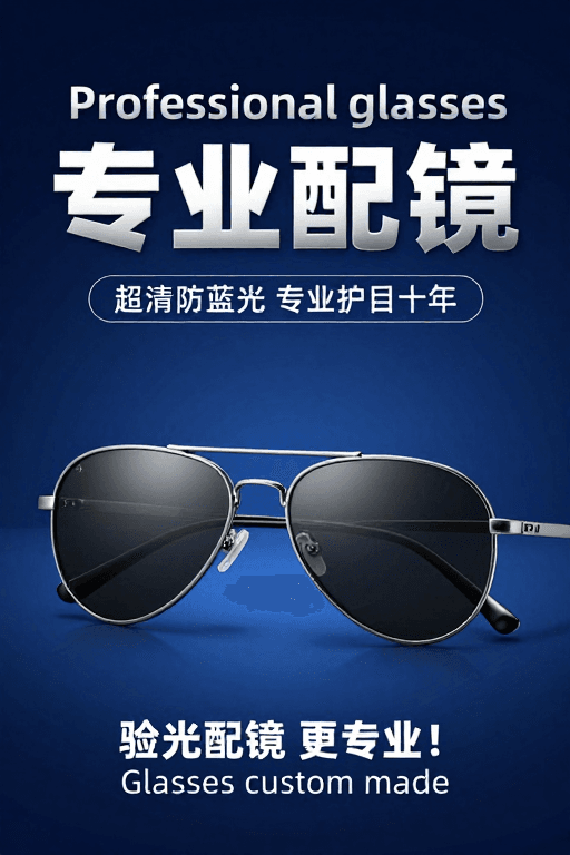 科技风格素材：专业配镜·科技护眼 超清防蓝光体验