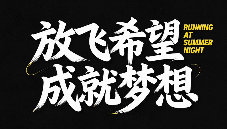 艺术字设计素材：希望与梦想的艺术字设计：夏日运动活力