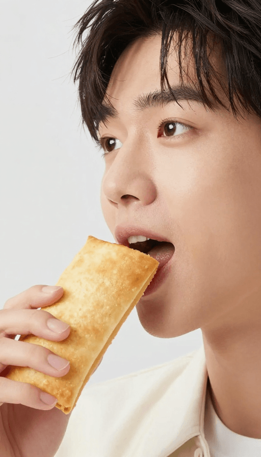 餐饮体验素材：美味瞬间：将面条送入口中的真实场景