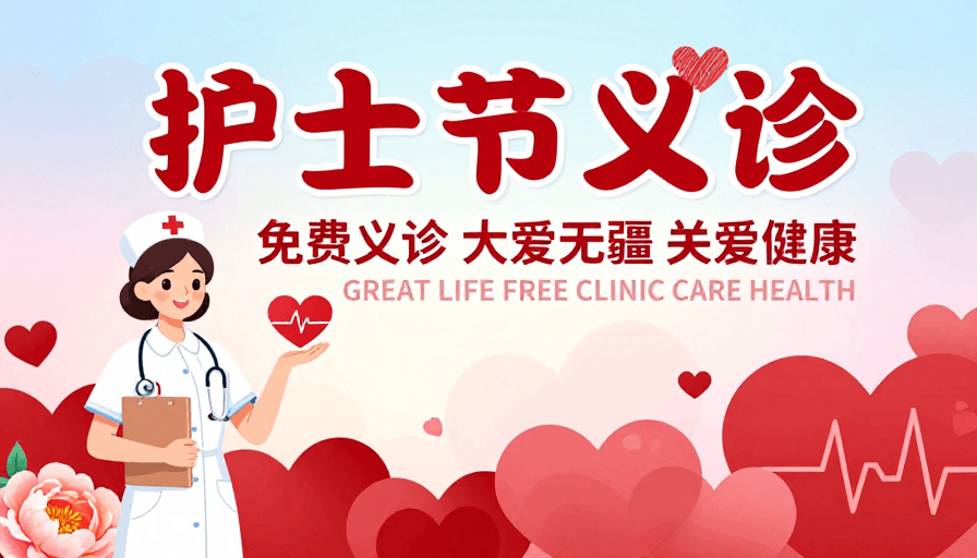 护士节素材：护士节义诊：爱心守护健康