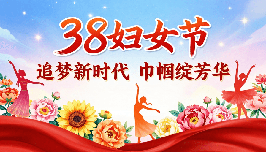 女性力量素材：三八妇女节庆典海报：热烈绽放，巾帼风采