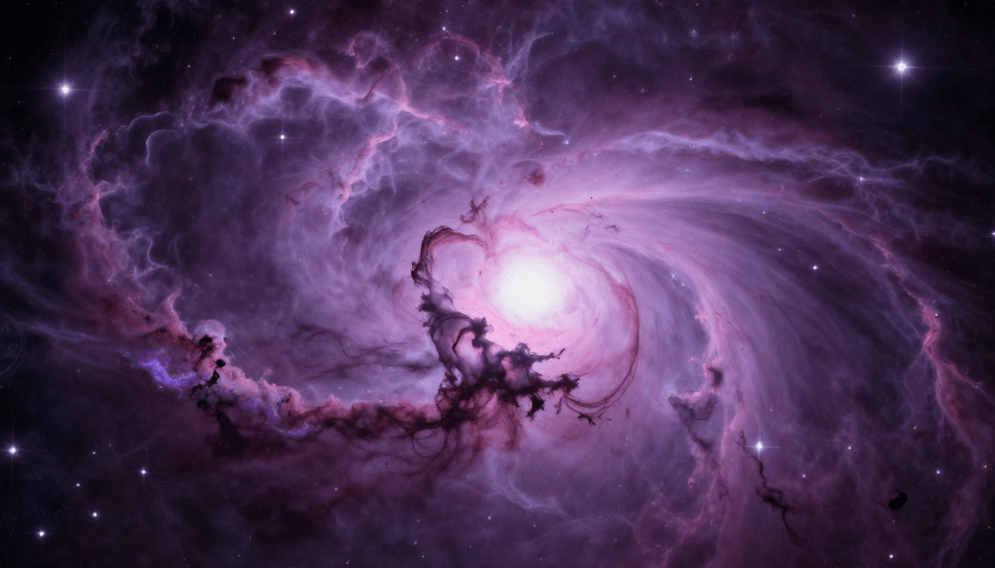 科幻氛围素材：紫粉星云闪耀·科幻宇宙视觉盛宴