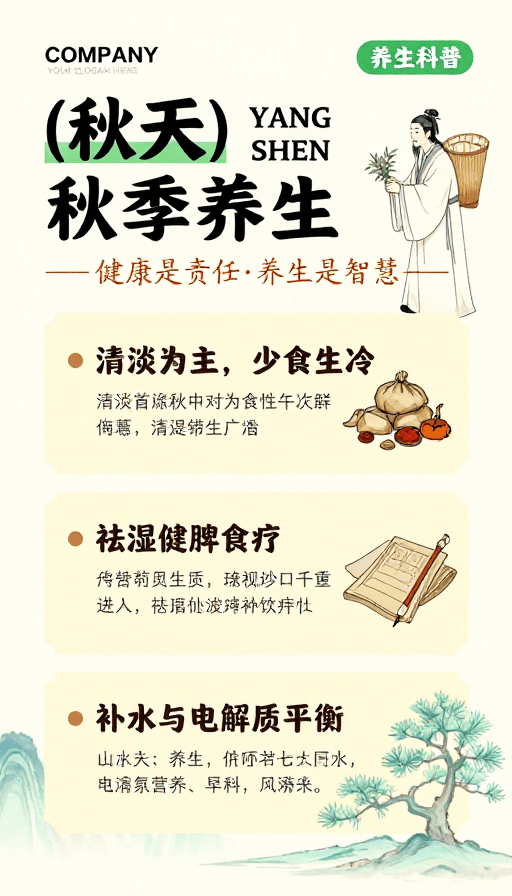 中式美学素材：秋季养生指南：融合中式美学的健康智慧