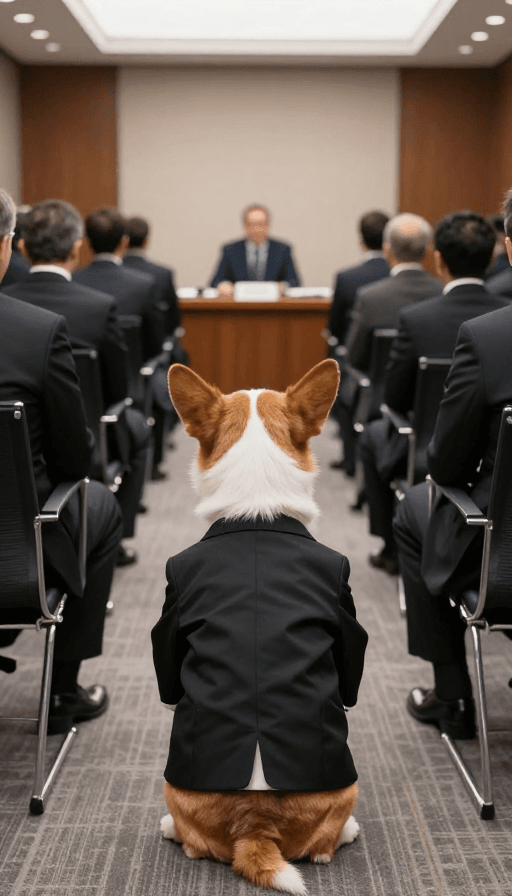 拟人化动物素材：西装犬会：拟人开会萌趣瞬间