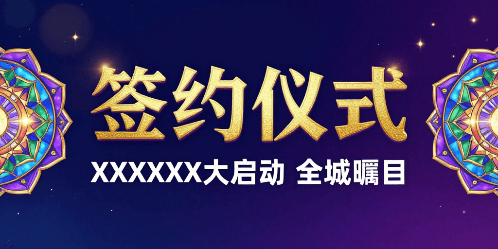蓝紫渐变素材：深蓝紫金璀璨仪式感 签约仪式盛大启幕