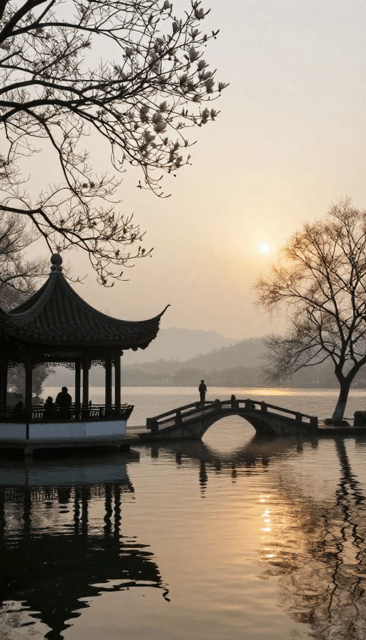 清明时节素材：清明水墨：杭州西湖西线秘境晨雾夕照之旅
