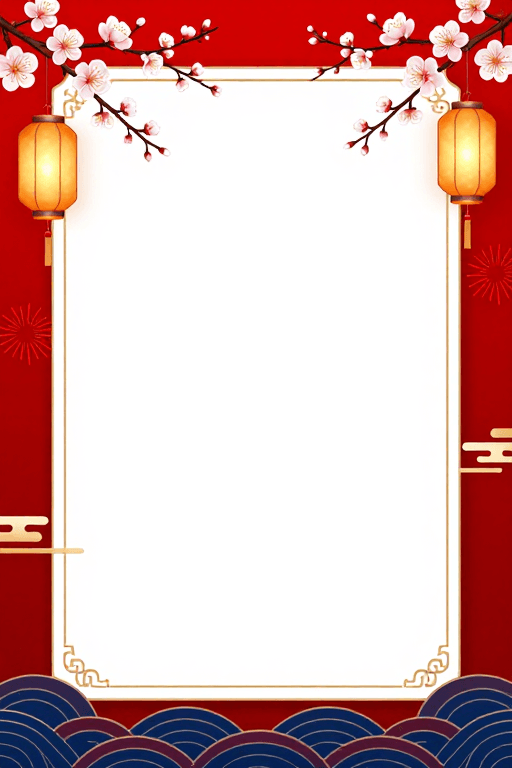中式美学素材：中国新年传统节庆优雅背景设计