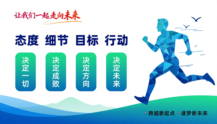 未来愿景素材：简约商务海报：态度细节驱动企业未来
