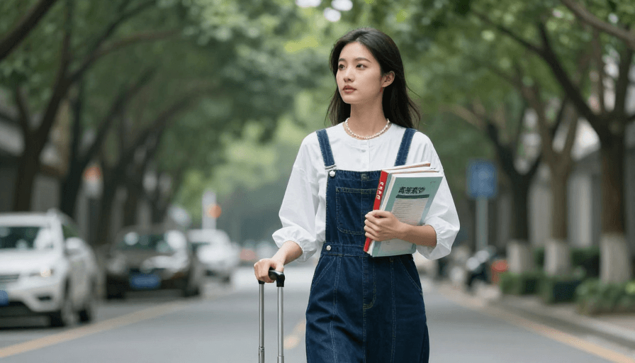校园生活素材：清新校园风：专注学习的都市学子