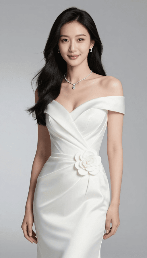 灰白渐变背景素材：优雅白纱：亚洲新娘柔光婚纱大片