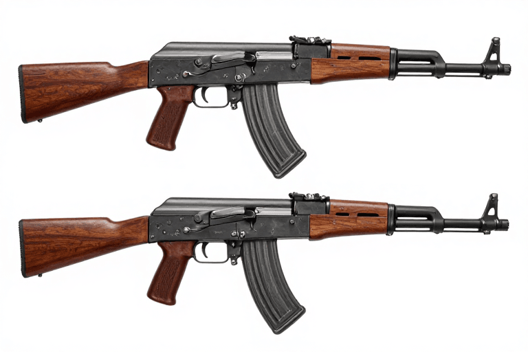 AK-47步枪素材：经典与现代化：AK-47系列步枪并列展示