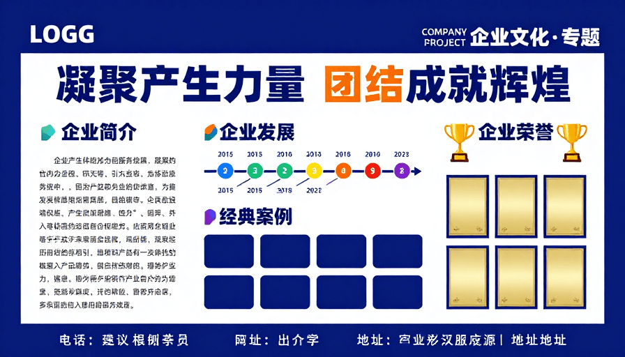 科技企业素材：科技蓝企业宣传：凝聚力量 团结致胜