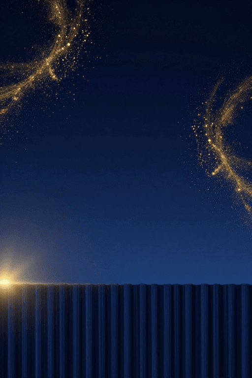 视觉留白素材：星空蓝调奢华背景，动感粒子点缀，适合高端设计展示
