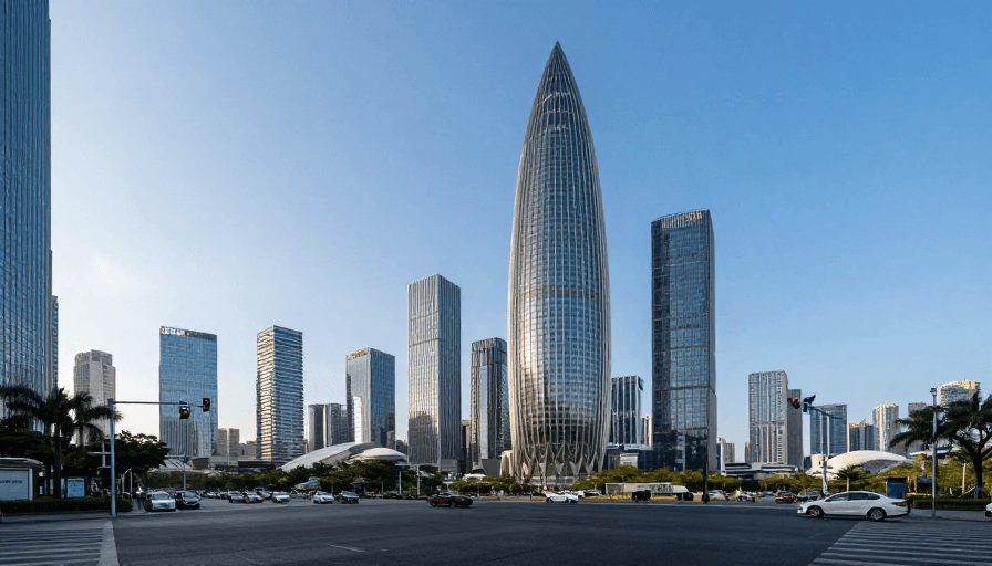 中国城市素材：深圳街头风景：都市光影与活力捕捉
