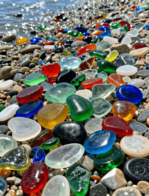 阳光素材：阳光玻璃海滩：自然调色盘的美丽奇景