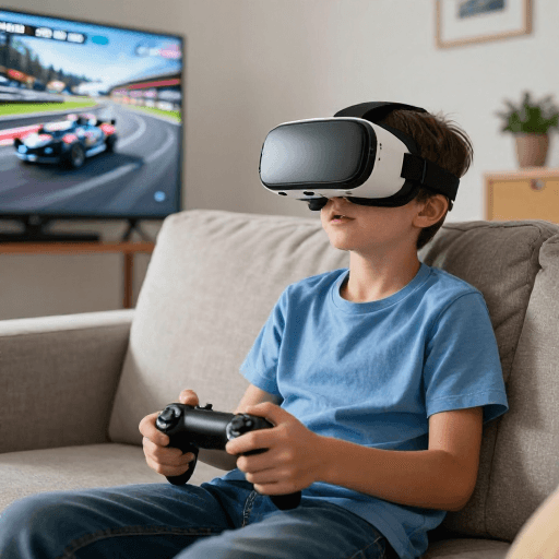 高对比度素材：沉浸体验：VR游戏中的现实与未来交织