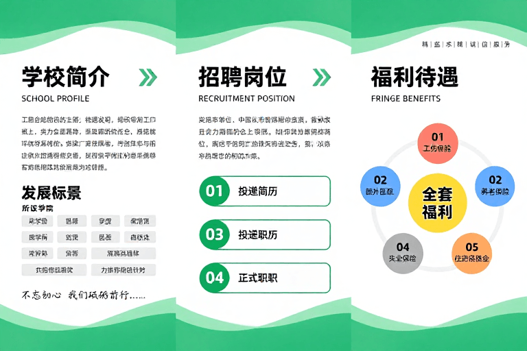 校园招聘素材：清新绿风校企联合招聘宣传海报