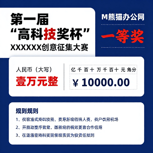 创意征集大赛素材：第一届高科技奖杯创意征集大赛现代简约海报