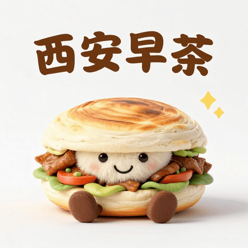 创意插画素材：毛茸茸肉夹馍玩偶！Jellycat风西安早茶