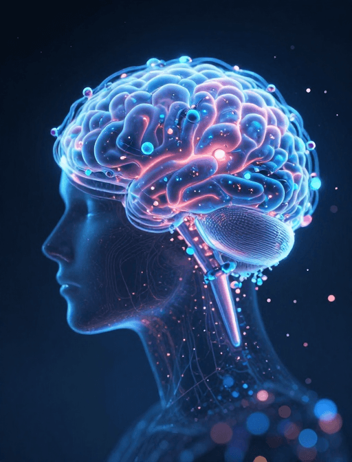 科幻素材：科技大爆发：未来能量体的超现实数字大脑