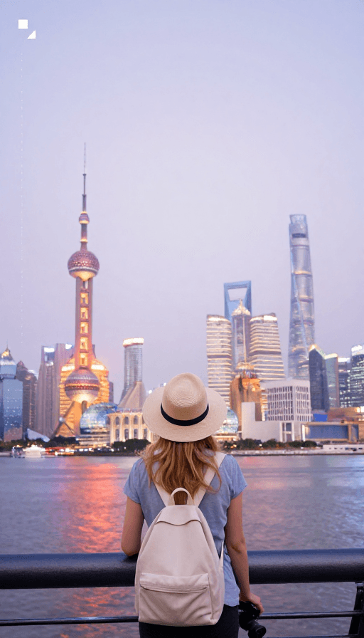 上海外滩素材：暗夜旅人：上海外滩双景剪影