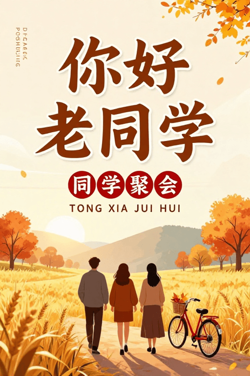 情感共鸣素材：怀旧校园重逢：温暖老同学聚会视觉设计
