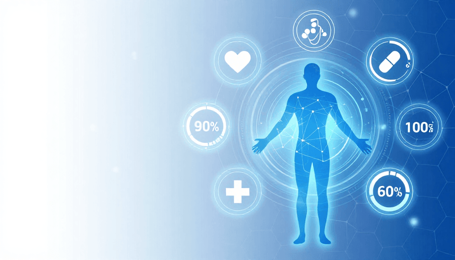 医疗健康素材：蓝调科技医疗数据可视化未来感插画