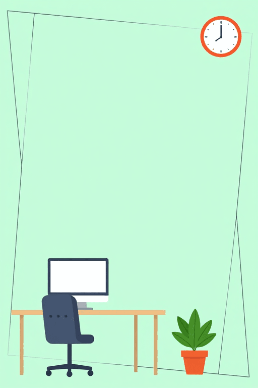 背景图素材：薄荷绿极简办公几何框架插画背景