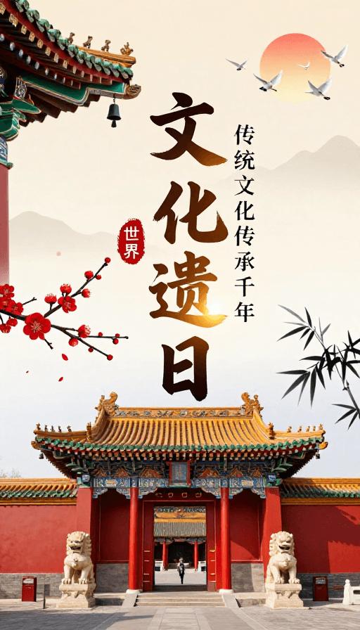 中国传统素材：文化遗产日：故宫红墙上的千年传承