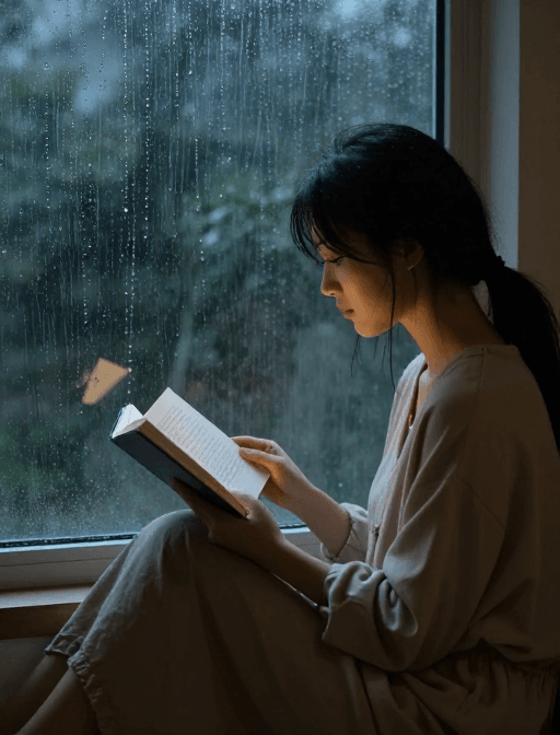 雨中阅读素材：雨夜窗边：温柔书香里的静谧时光
