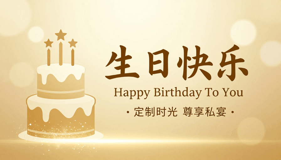 金色渐变素材：金辉璀璨｜优雅生日主题插画，营造梦幻节日氛围